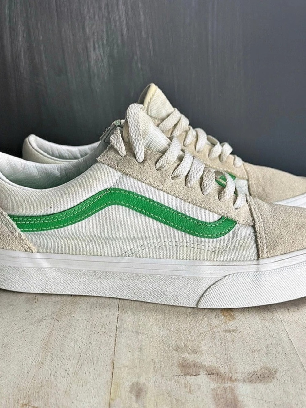 Vans Old Skool Sneakers White & Green US 8